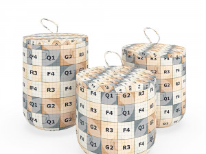 textured kitchen canisters Model 3D