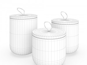 textured kitchen canisters Model 3D