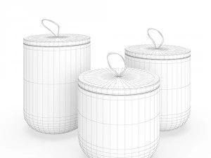 textured kitchen canisters 3D Model