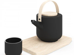 чайник stelton theo і кружка для чаю 3D Модель