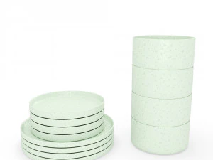 modern dining speckled set 3D Model