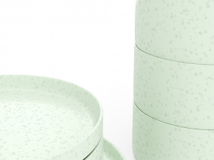 modern dining speckled set Model 3D