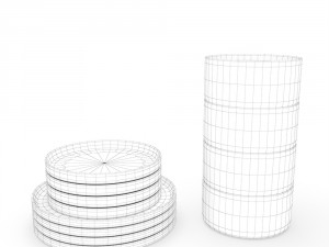 modern dining speckled set Model 3D