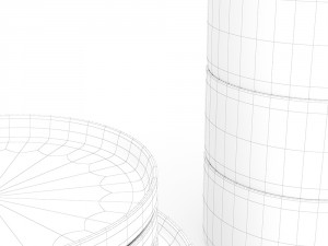 modern dining speckled set Model 3D