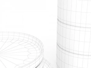 modern dining speckled set 3D Model