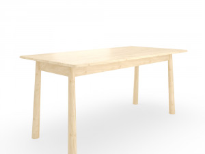 bergen oak dining table 3D Model