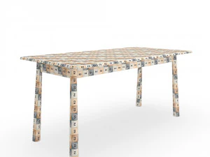 bergen oak dining table 3D Model