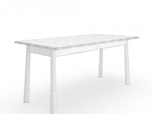 bergen oak dining table 3D Model