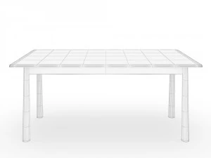 bergen oak dining table 3D Model