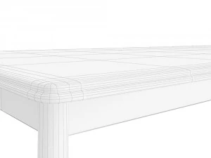 bergen oak dining table 3D Model