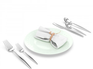 silverware and diningware set 3D Model