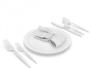 silverware and diningware set 3D Модель
