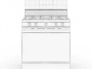 forno a gas da installazione indipendente Modello 3D