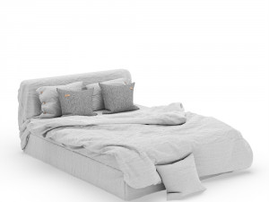 linen bedding set v1 3D 모델