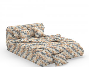 linen bedding set v1 3Dモデル