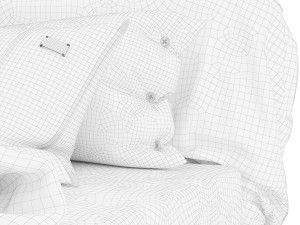 linen bedding set v1 3Dモデル