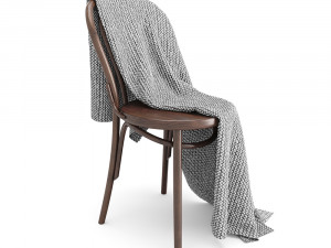 thonet chair and moyha blanket 3D Model
