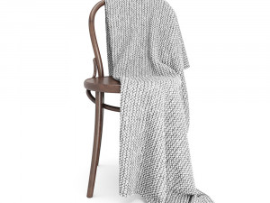 thonet chair and moyha blanket 3D Модель