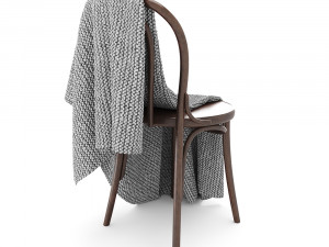 thonet chair and moyha blanket 3D Модель