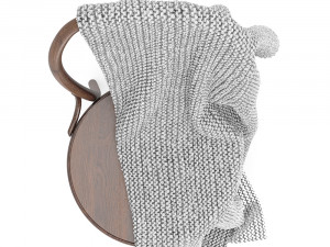 thonet chair and moyha blanket 3D Модель