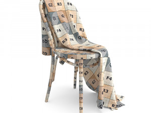 thonet chair and moyha blanket 3D Модель