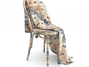 thonet chair and moyha blanket 3D Model