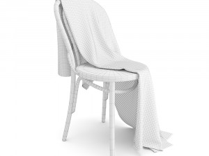 thonet chair and moyha blanket 3D Модель