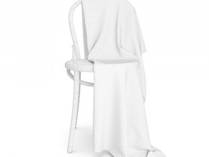 thonet chair and moyha blanket 3D Модель