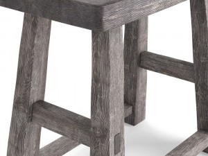 rustic stool 3D Модель