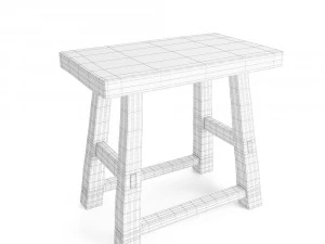 rustic stool 3D Model