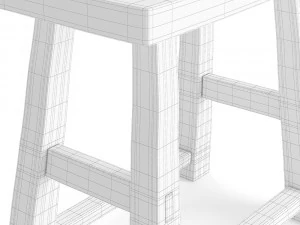 rustic stool 3D Model