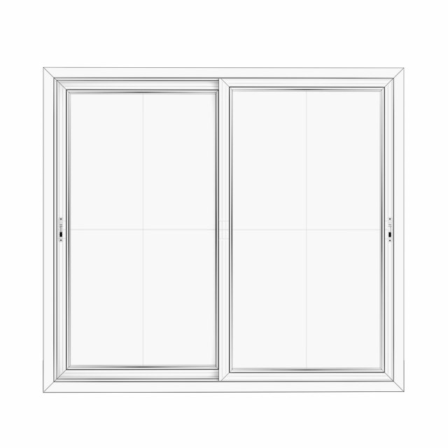 Sliding Window - 3 Panels, Half Fixed, Clear Dimensions & Drawings |  Dimensions.com