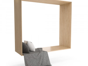 blanket and pillows on window Model 3D