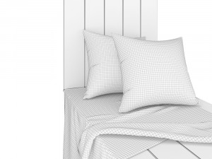 blanket and pillows on window Model 3D