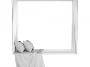 blanket and pillows on window 3D Model