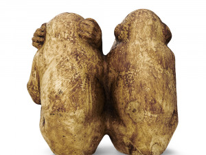 two wise monkeys 3D Model