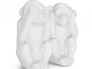 two wise monkeys 3D Model