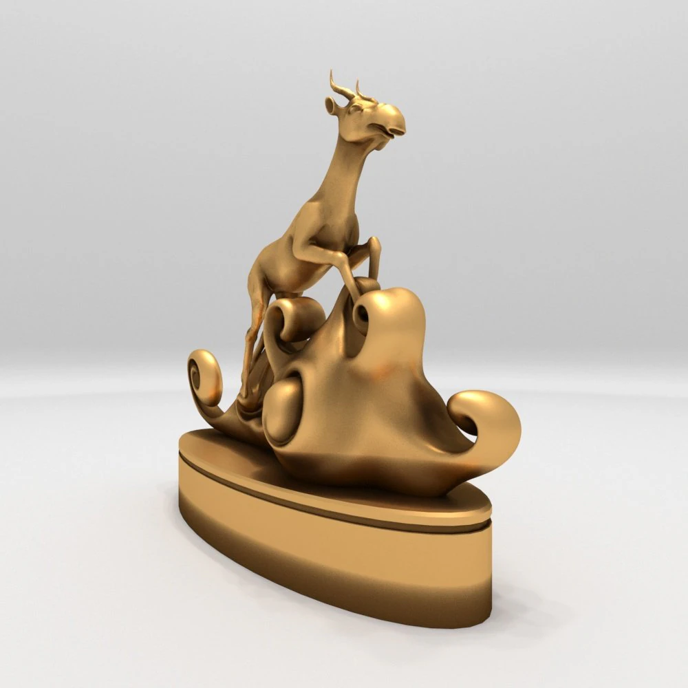 asian deer 3D Model .c4d .max .obj .3ds .fbx .stl .blend 