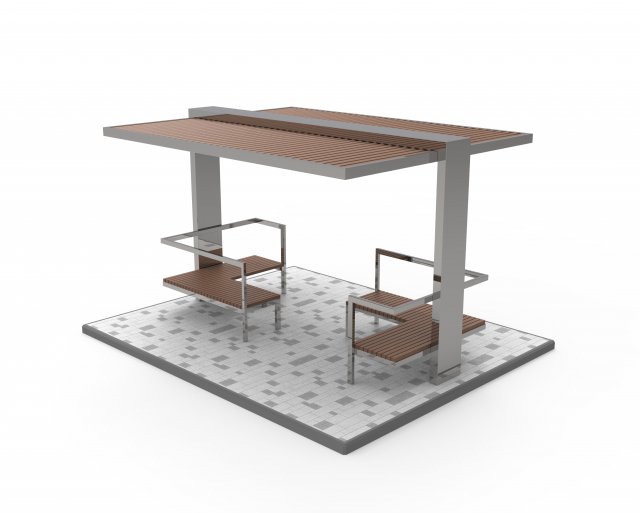 alcove metalic and wood Modelo 3D .c4d .max .obj .3ds .fbx .stl .blend 