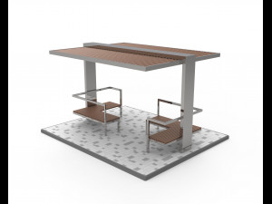 alcove metalic and wood 3Dモデル