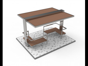 alcove metalic and wood Modelo 3D