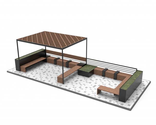 gazebo Model 3D .c4d .max .obj .3ds .fbx .stl .blend 