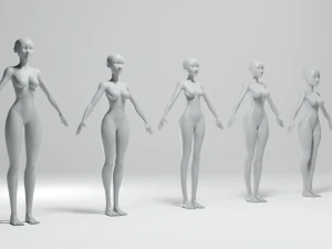 Stylized Female Basemesh 3D Model