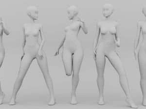 Anime Girl Basemesh 3D Model