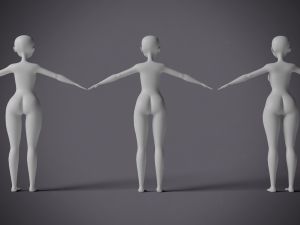 Stylized Girl Basemesh 3D Model