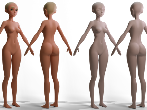Stylized Girl Basemesh Model 3D