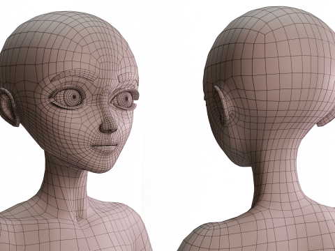 Stylized Girl Basemesh Model 3D