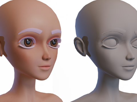 Stylized Girl Basemesh Model 3D