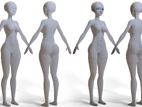 Stylized Girl Basemesh 3D Model