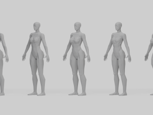 Lowpoly Female Basemesh 3D Model
